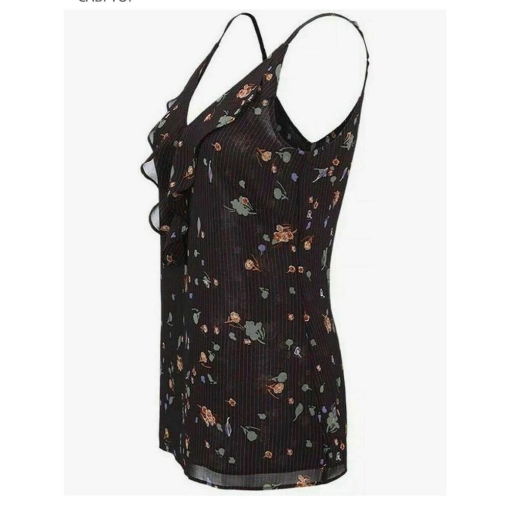 CABI Women’s Floral Pinstripe Sleeveless Cami Tank Top Size XS